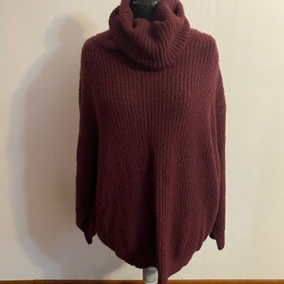 HYFVE Burgundy Knit cowl-neck sweater, size L - Picture 1 of 3